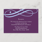 Plum and Powder Blue Swirls Reception Card Informatiekaartje (Voorkant)