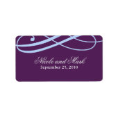 Plum and Powder Blue Wedding Favor Labels (Voorkant)