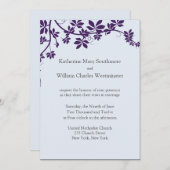 Plum and Powder Blue Wedding Invitations Kaart (Voorkant / Achterkant)