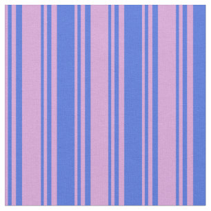 Plum and Royal Blue Colored Stripes/Lines Pattern Stof