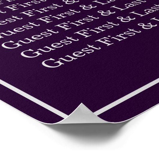 Plum and Silver Lovely Grace Seating Chart Poster (Hoek)