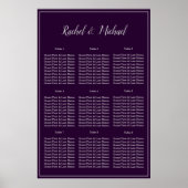 Plum and Silver Lovely Grace Seating Chart Poster (Voorkant)