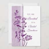 Plum and White Bridal Luncheon Invitation Cards Kaart (Voorkant)