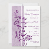 Plum and White Bridal Luncheon Invitation Cards Kaart (Achterkant)
