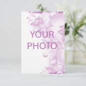 Plum and White Orchids Wedding RSVP Response Kaart (Staand voorkant)