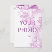 Plum and White Orchids Wedding RSVP Response Kaart (Voorkant / Achterkant)