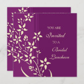 Plum and Yellow Bridal Luncheon Invitation Cards Kaart (Voorkant / Achterkant)