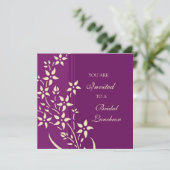 Plum and Yellow Bridal Luncheon Invitation Cards Kaart (Staand voorkant)