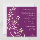 Plum and Yellow Bridal Luncheon Invitation Cards Kaart (Achterkant)