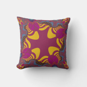 Plum and Yellow Cross Kussen