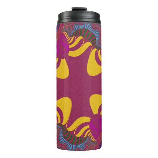 Plum and Yellow Cross Thermosbeker (Voorkant)