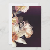 Plum Antiek  Romantic Wedding Invitation Kaart (Achterkant)