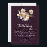 Plum Antiek  Romantic Wedding Invitation Kaart<br><div class="desc">Mooie donkere donkere antiek  Romance Wedding Invitation met een mooie elegante florale afbeelding. Mooie antiek kleuren en  charme. Formele en bohemische trouwthema's passen perfect bij deze uitnodiging en geven je romance aan je feest.</div>