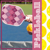 Plum Arygle met witte stiksels Pickleball Paddle