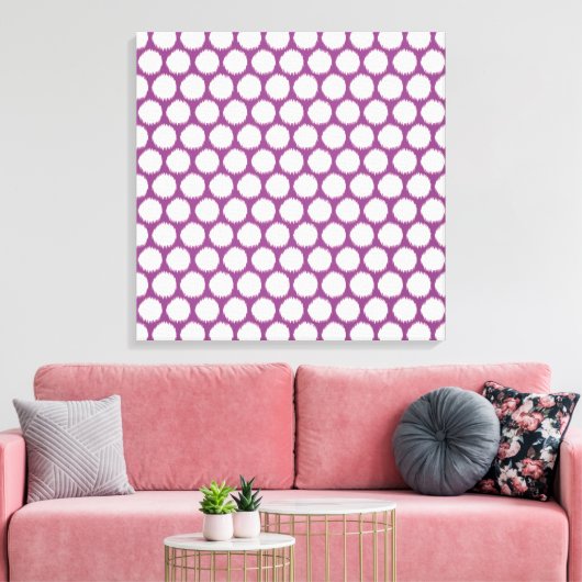 Plum Asian Moods Ikat Stippen Canvas Afdruk (Insitu (Woonkamer))