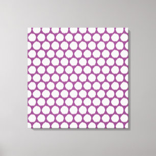 Plum Asian Moods Ikat Stippen Canvas Afdruk