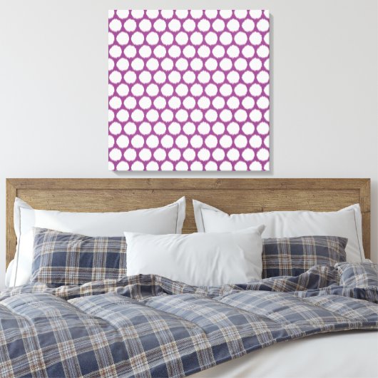 Plum Asian Moods Ikat Stippen Canvas Afdruk (Insitu (Slaapkamer))