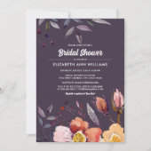 Plum Autumn Floral Vrijgezellenfeest Kaart (Voorkant)