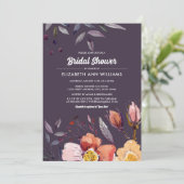 Plum Autumn Floral Vrijgezellenfeest Kaart (Staand voorkant)