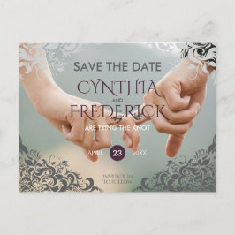 Plum Barok Kroonluchter Bruiloft Save The Date Aankondigingskaart