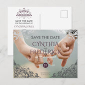 Plum Barok Kroonluchter Bruiloft Save The Date Aankondigingskaart (Voorkant / Achterkant)