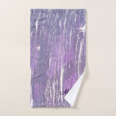 Plum Bath | Paarse Zilveren Splatter-penseelstreek Bad Handdoek (Handdoek)