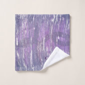Plum Bath | Paarse Zilveren Splatter-penseelstreek Bad Handdoek (Wasdoekje)