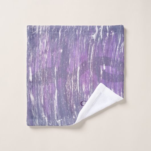 Plum Bath | Paarse Zilveren Splatter-penseelstreek Bad Handdoek (Wasdoekje)