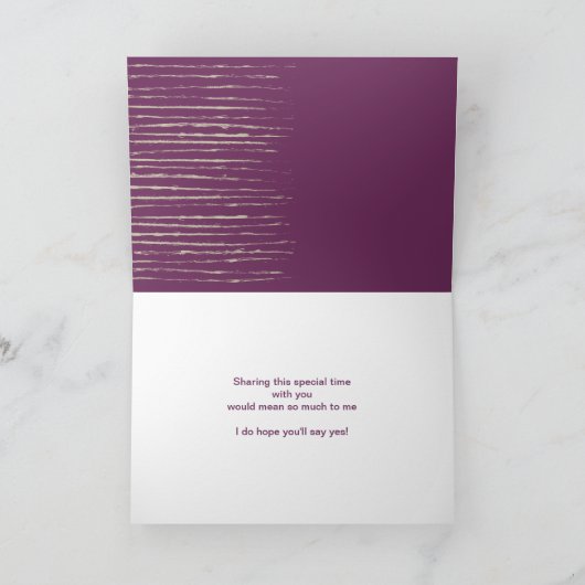 Plum be My Ring BeDrager Invation Card (Binnen)