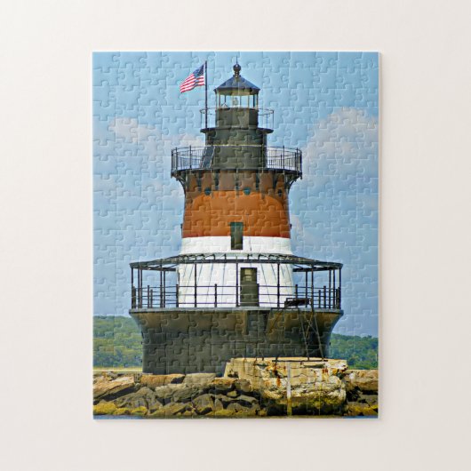 Plum Beach Lighthouse, Rhode Island Jigzaag Puzzle Legpuzzel (Verticaal)
