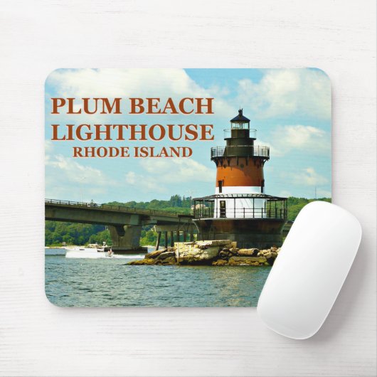 Plum Beach Lighthouse, Rhode Island Mousepad Muismat (Met muis)