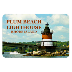 Plum Beach Lighthouse, Rhode Island Photo Magnet Magneet