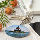 Plum Beach Lighthouse, Rhode Island Sleutelhanger (Zijkant)