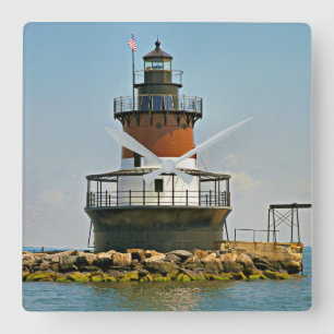 Plum Beach Lighthouse, Rhode Island Wall Clock Vierkante Klok