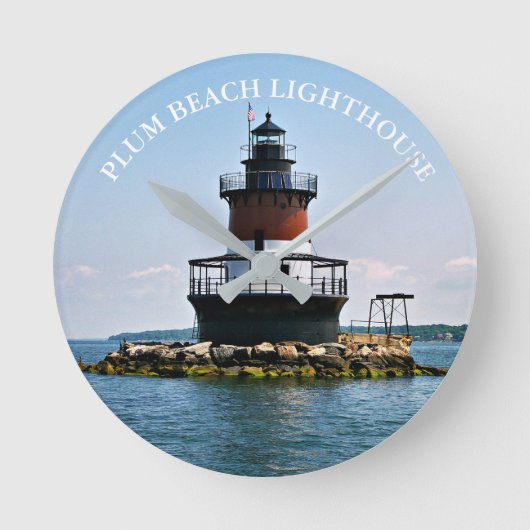 Plum Beach Lighthouse Rhode Island Wall klok (Voorkant)
