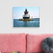 Plum Beach Lighthouse, Rhode Island Wrapped Canvas (Insitu (Woonkamer))