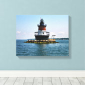 Plum Beach Lighthouse, Rhode Island Wrapped Canvas (Insitu (Houten vloer))