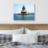 Plum Beach Lighthouse, Rhode Island Wrapped Canvas (Insitu (Slaapkamer))