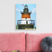 Plum Beach Lighthouse, Rhode Island Wrapped Canvas (Insitu (Woonkamer))