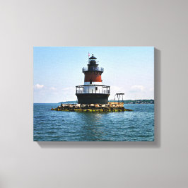 Plum Beach Lighthouse, Rhode Island Wrapped Canvas Afdruk