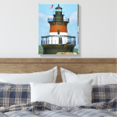 Plum Beach Lighthouse, Rhode Island Wrapped Canvas Afdruk (Insitu (Slaapkamer))