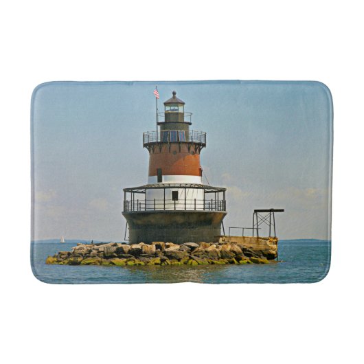 Plum Beach Vuurtoren, Rhode Island Badmat (Voorkant)