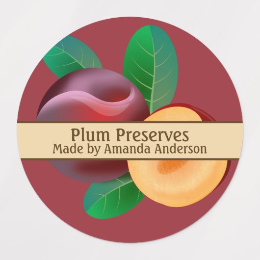 Plum Behoudt Modern Circle Food Label (Design 2)