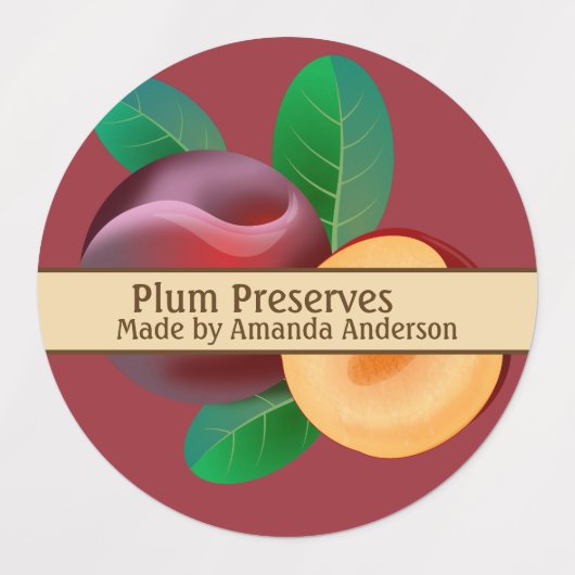 Plum Behoudt Modern Circle Food Label (Design 1)