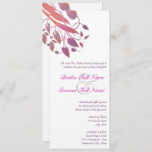 Plum Berry Coral Grey Butterfly Wedding Invites Kaart (Voorkant / Achterkant)