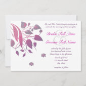 Plum Berry Gray Swirl Butterfly Weduwuitnodiging Kaart (Voorkant)