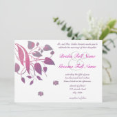 Plum Berry Gray Swirl Butterfly Weduwuitnodiging Kaart (Staand voorkant)