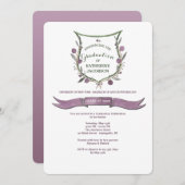 Plum Berry Shield Afstuderen Uitnodiging (Voorkant / Achterkant)