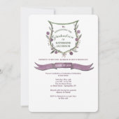 Plum Berry Shield Afstuderen Uitnodiging (Voorkant)