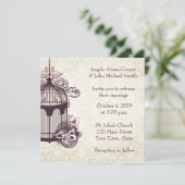 Plum Birdcage, Damask Kaart (Staand voorkant)